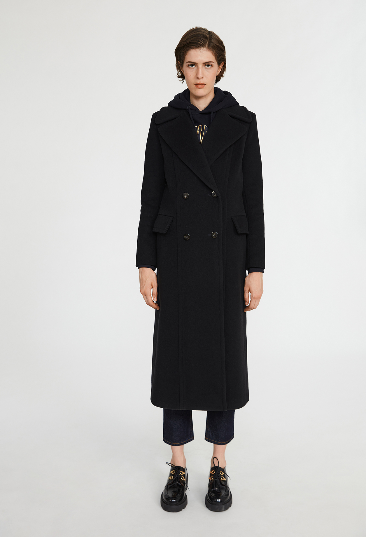 Manteau long croise