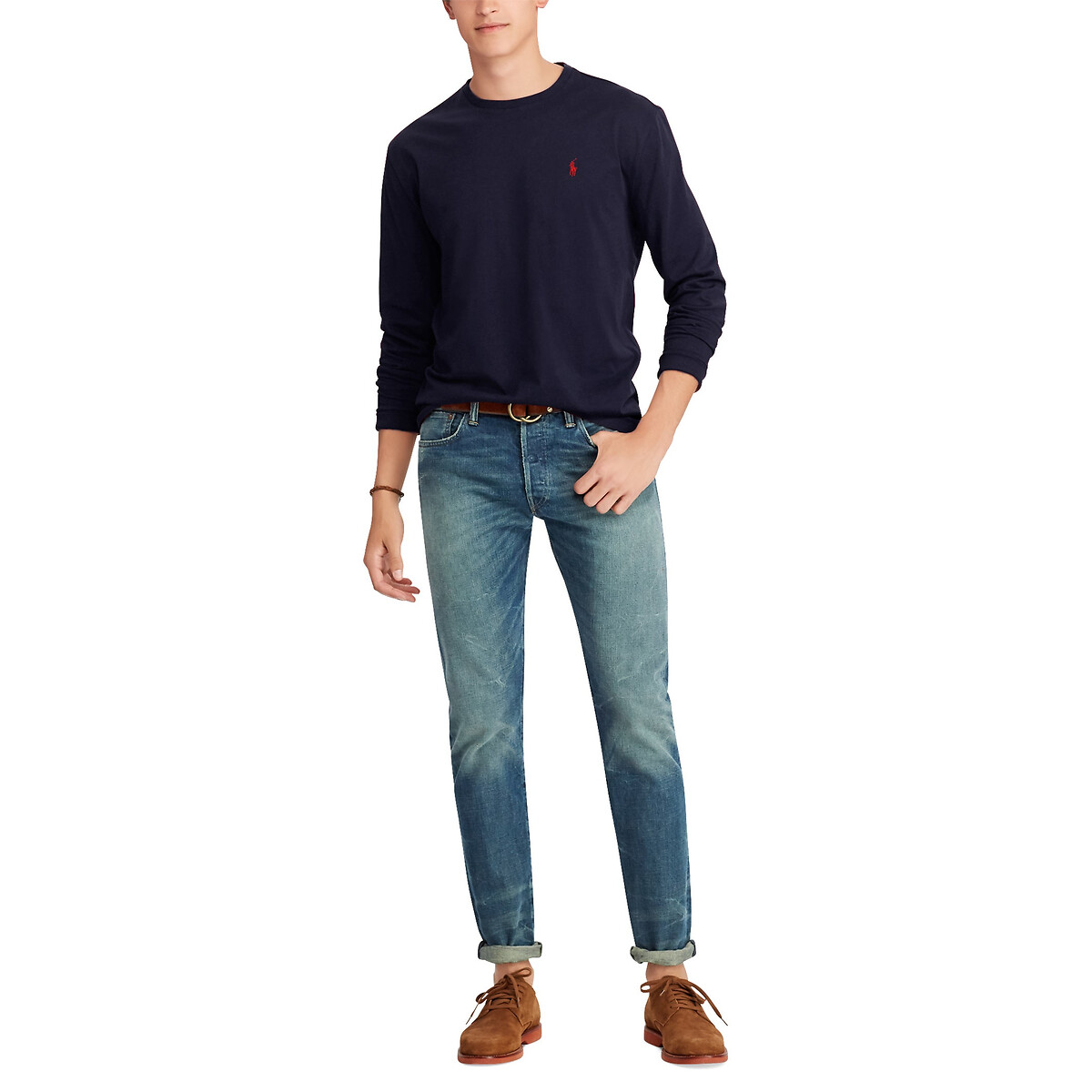 POLO RALPH LAUREN<br>Camiseta de manga comprida, corte slim personalizado