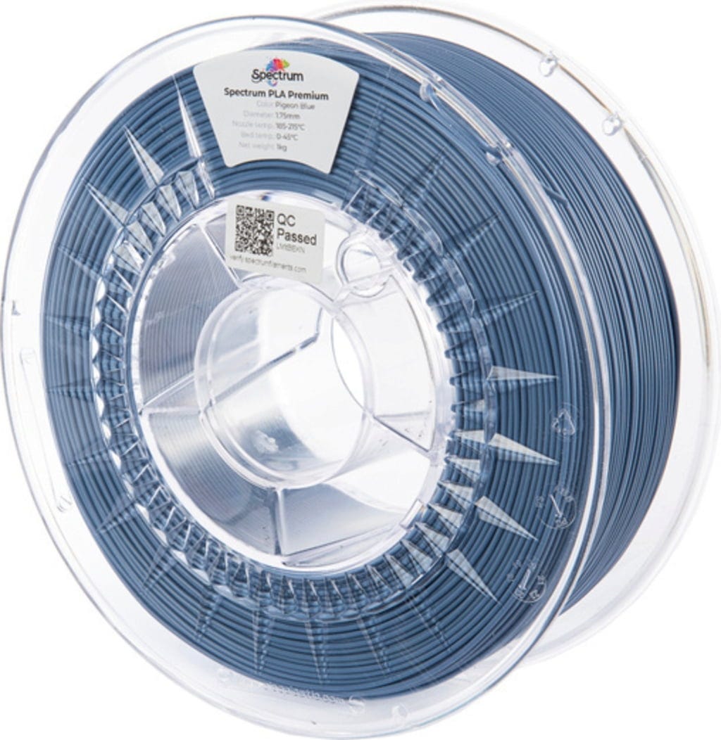 Spectrum  PLA Premium Pigeon Blue, 1,75 mm / 1000 g    Verzugsfreies PLA in guter Qualität