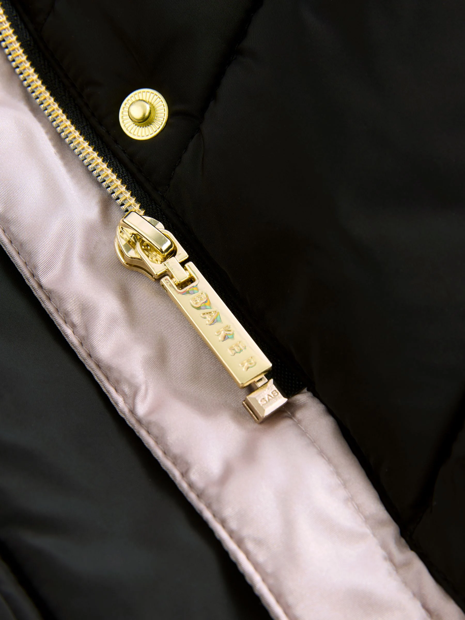 Zwart - Baker by Ted Baker - Regenbestendige halfzware gevoerde jas met ceintuur