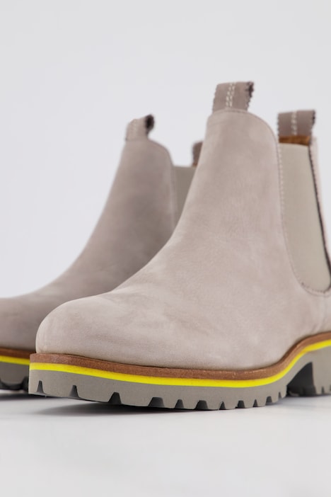 Leder-Chelseaboots, Elastikeinsatz, Streifensohle