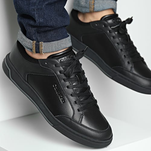 Baskets Low Top Lace Up Leather 1455 Triple Black