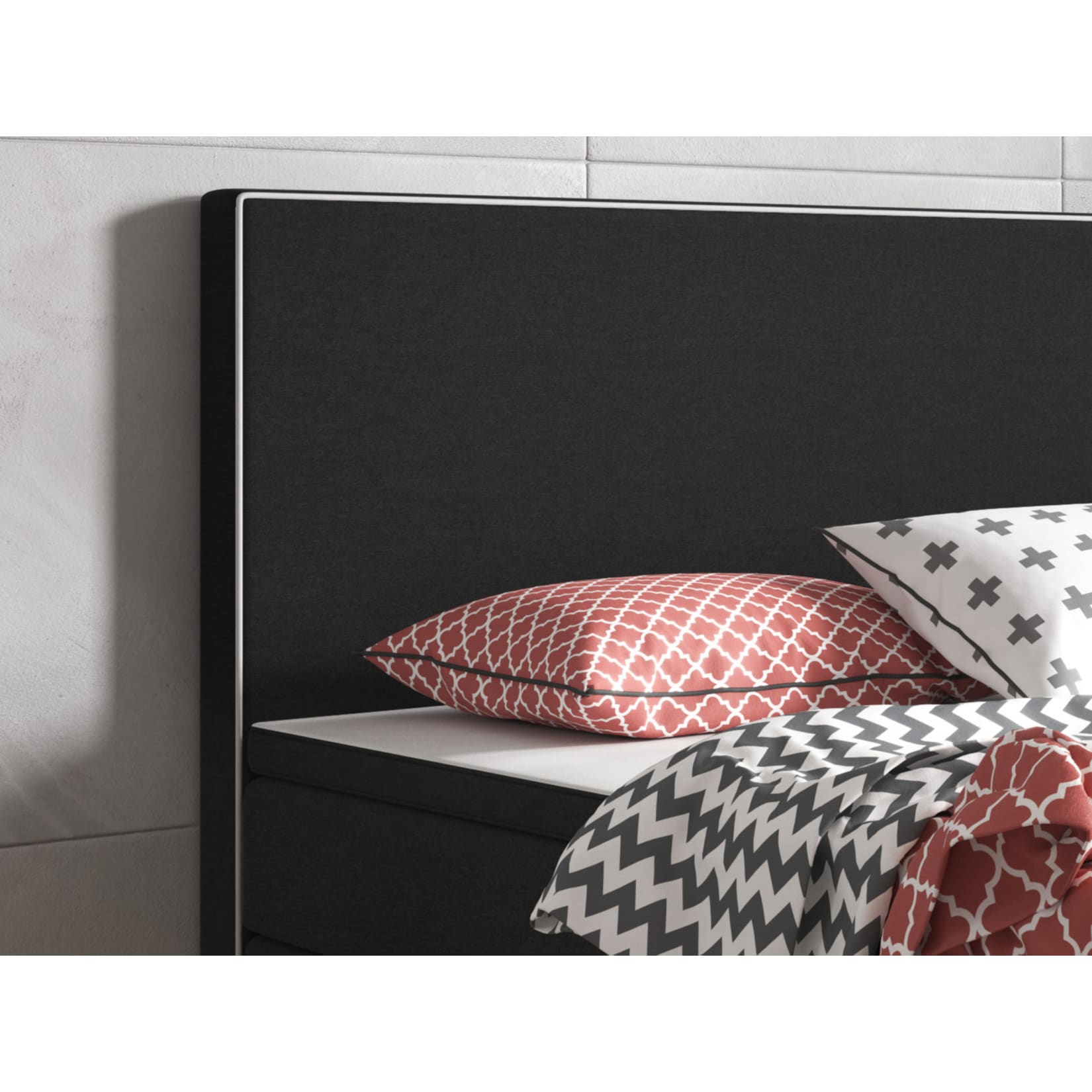 Inter Handels Boxspringbett King Size 180 x 200 cm Schwarz - versch. Farben