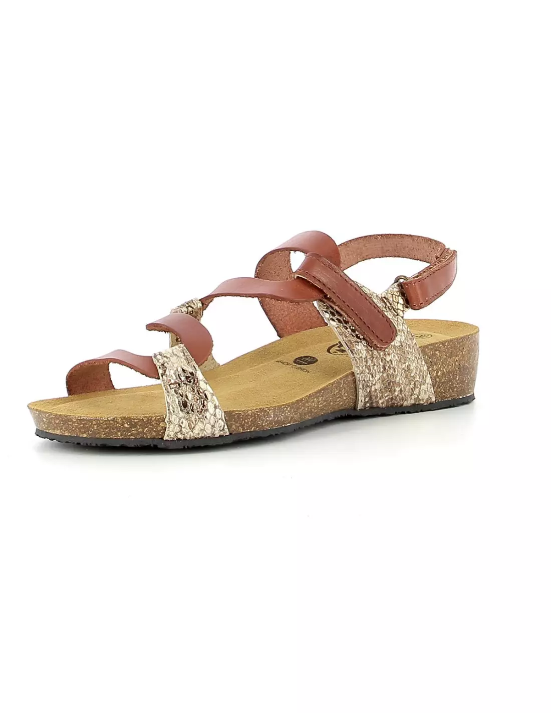 PLAKTON NAW CURVIA - Sandales & nu-pieds MARRONCAMELO