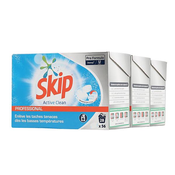 Lessive tablettes Skip Professional Active Clean, lot de 3 x 56