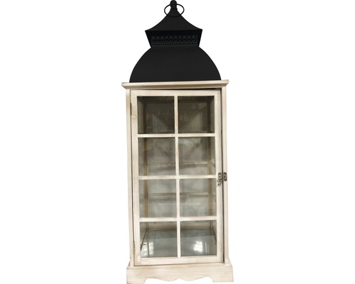 Houten lantaarn, wit, 32 x 32 x 92 cm