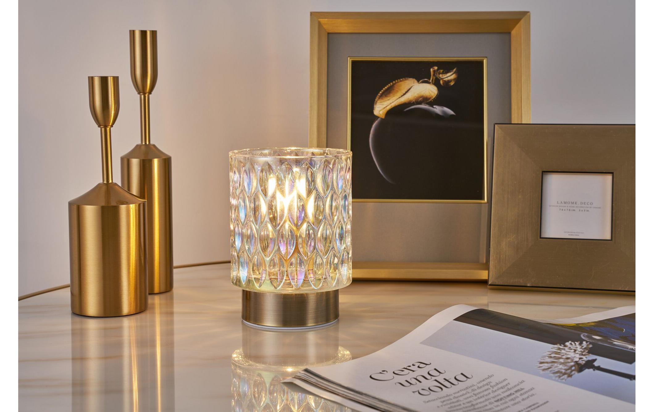 Tischleuchte Clear Glamour, E14, MehrfarbigLeuchte aus Glas/Metall