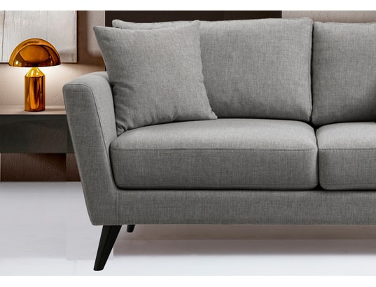 CONCEPT1 - Canapé tissu Mayorka 2 places gris 170 x 94 x h88