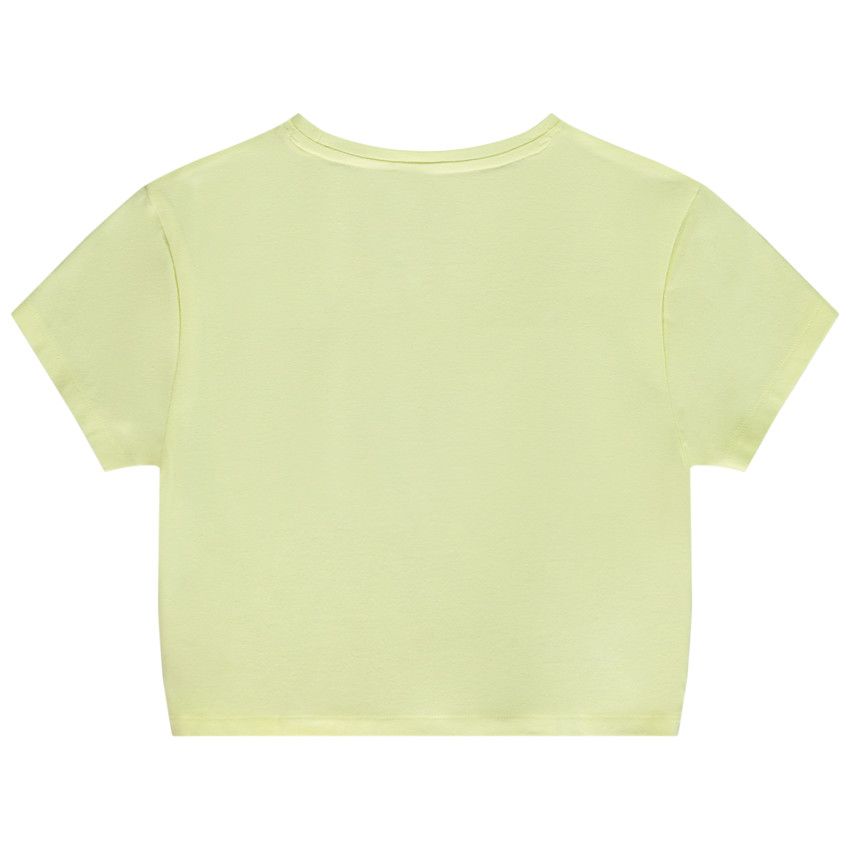 T-shirt manches courtes à nouer print Stitch Disney pour fille - Jaune
