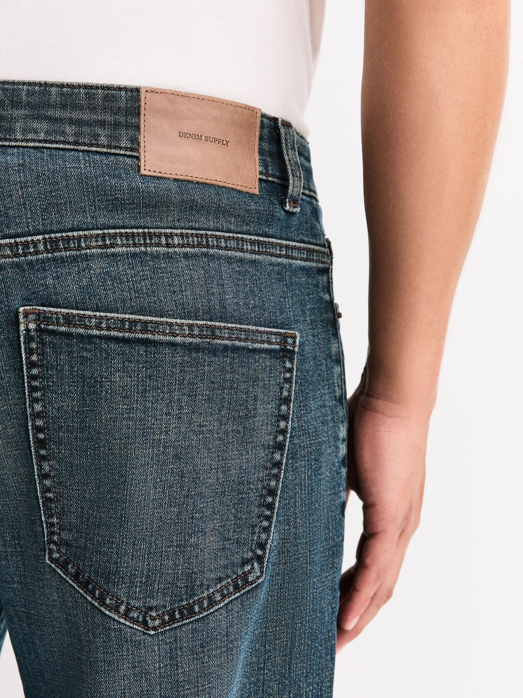 Diepblauw - Straight fit - Vintage wash denim jeans