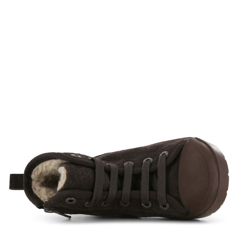 Shoesme donkerbruine warmgevoerde veterboot Suède | Jongens schoenen