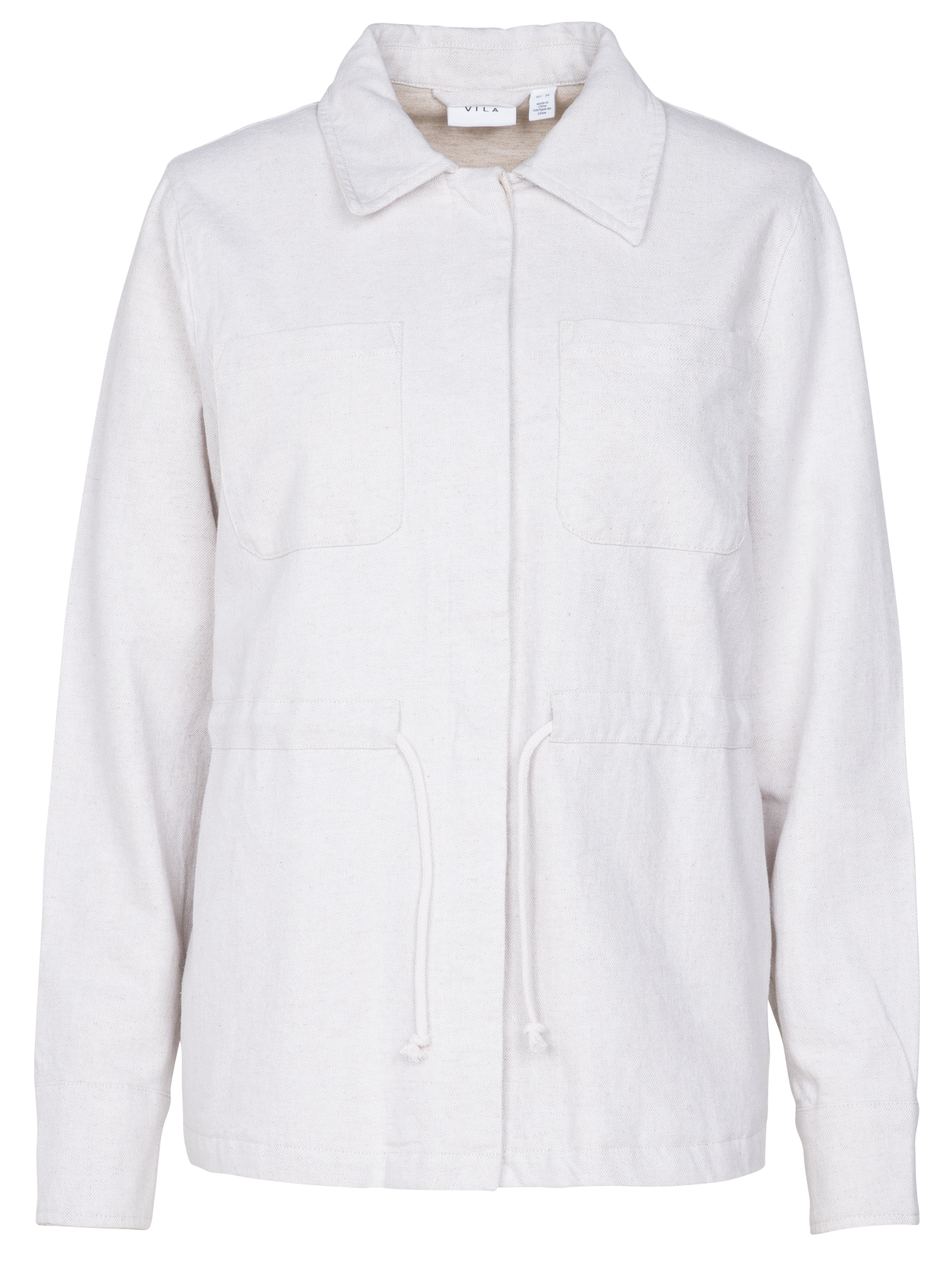 Veste col classique en coton mélangé| Beige