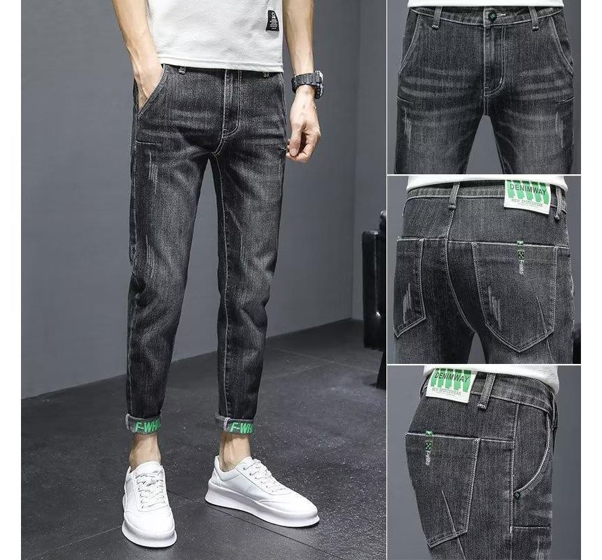 Nikoflin - Mid Rise Washed Distressed Slim Fit Jeans