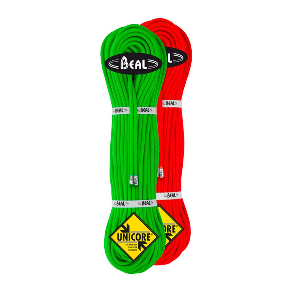 Beal GULLY 7.3MM 2X50M GD DC - Corde polyvalente vert/orange