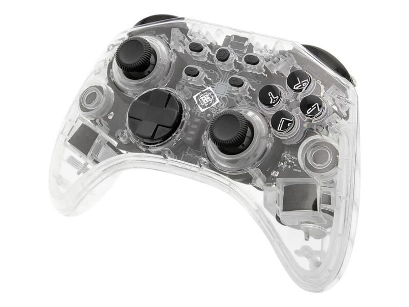 DELTACO Controller 4222135 Transparent Drahtloser Nintendo-Switch Controller mit einstellbarem RGB