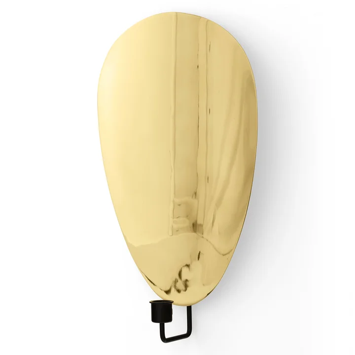 Audo - Flambeau Wandkerzenhalter, H 40 cm, schwarz / Messing poliert