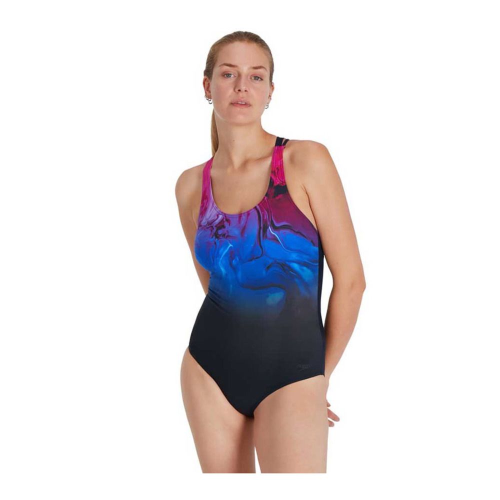 Speedo CALYPSO PRINTED SHAPING - Maillot de bain 1 pièce Femme navyblue