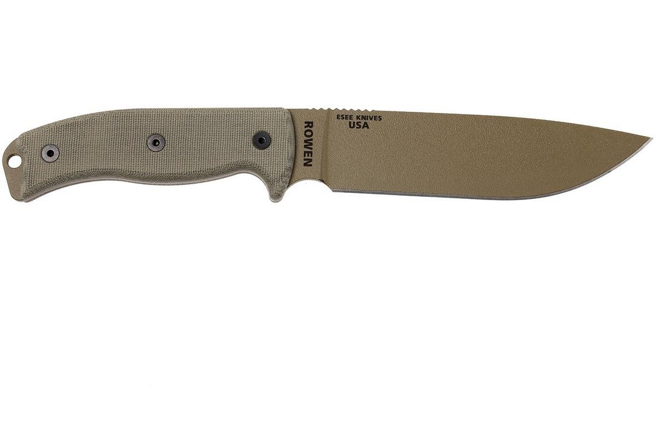 ESEE Model 6 desert tan blade 6P-DE survivalmes met zwarte schede   riemclip