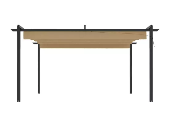 Tonnelle de jardin avec toit rétractable 4x3 m Taupe