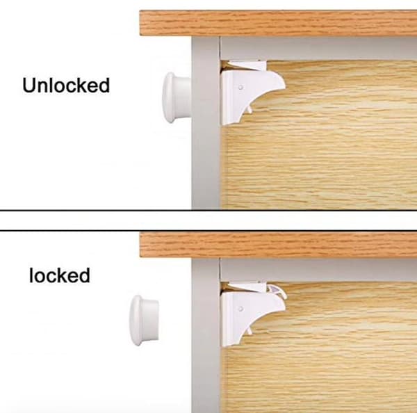 4stk Barnelås magnetisk - Magnetisk skuffelokk