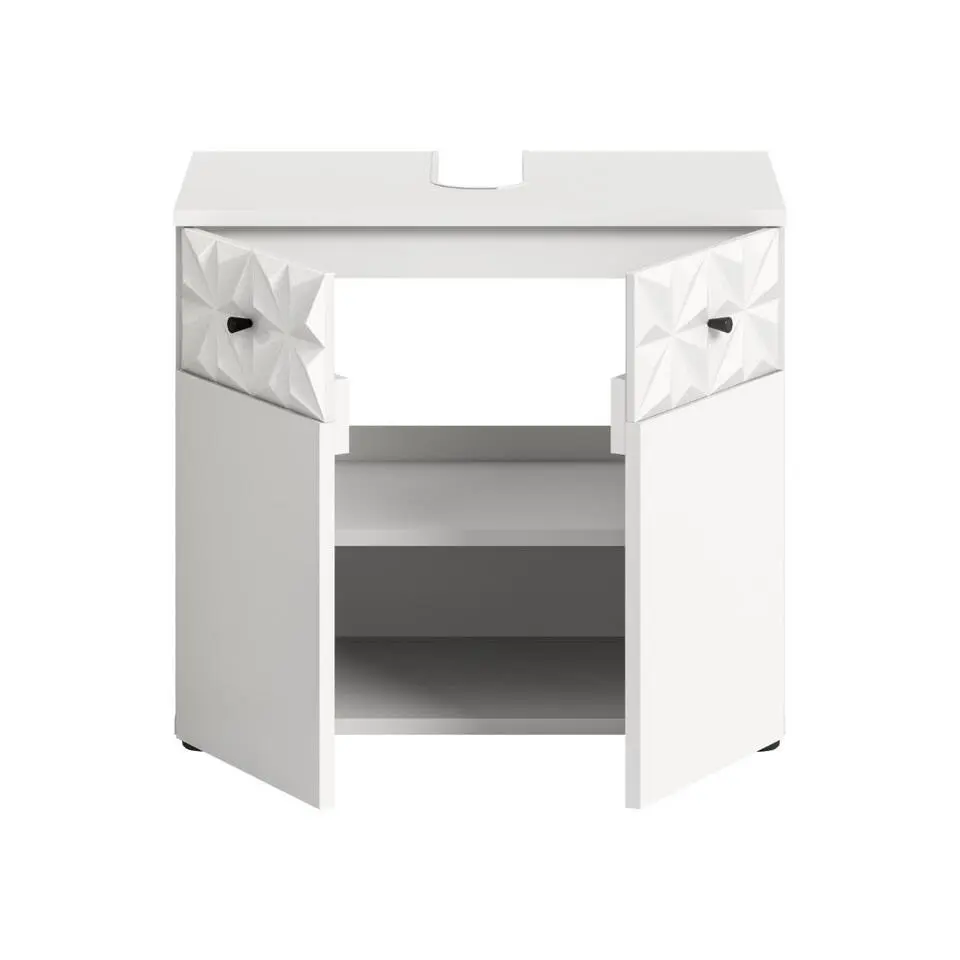 Hioshop Prisma wastafel 2 deuren wit