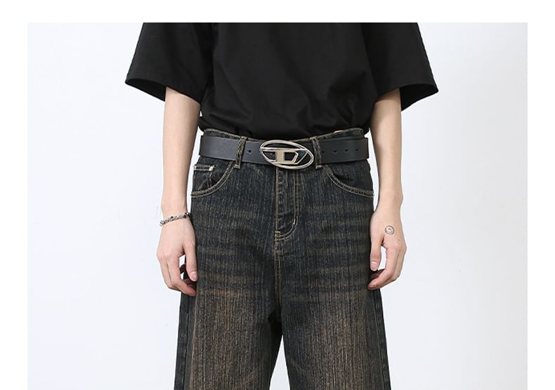 pinkdropper - Mid Rise Washed Wide Leg Jeans