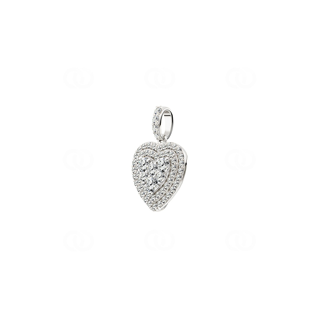 1.01 Karat Diamant-Herzanhänger 750/18 K Weissgold