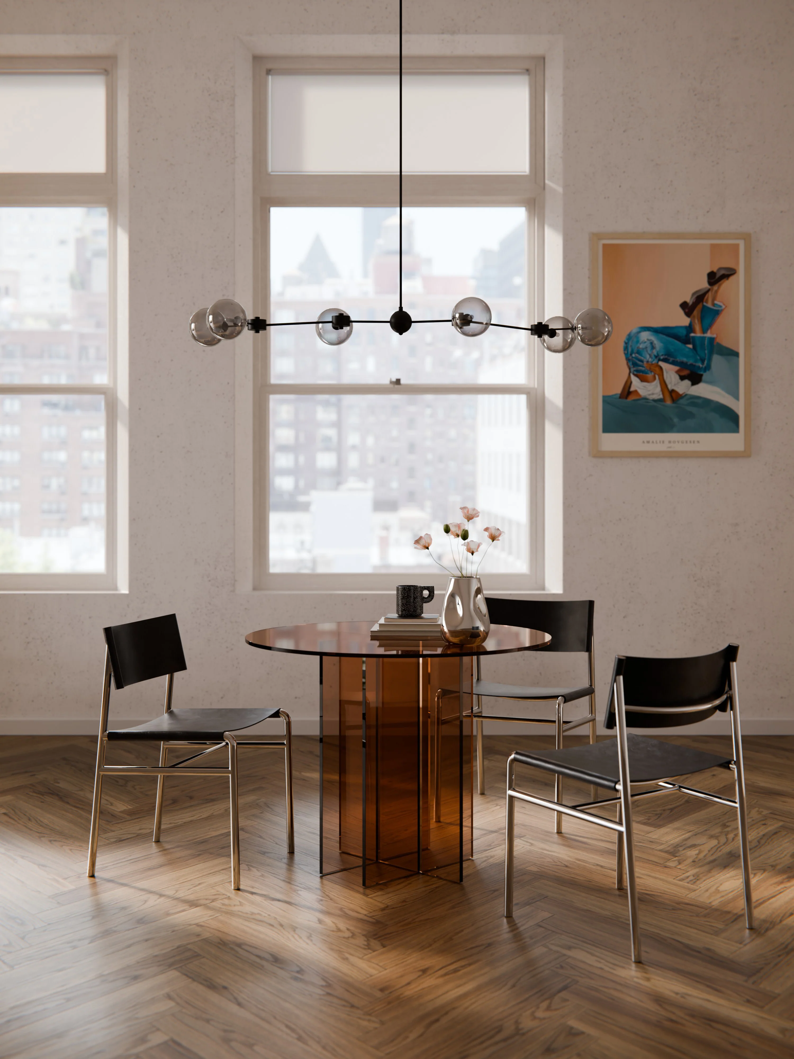Ronde glazen eettafel Anouk, verschillende formaten