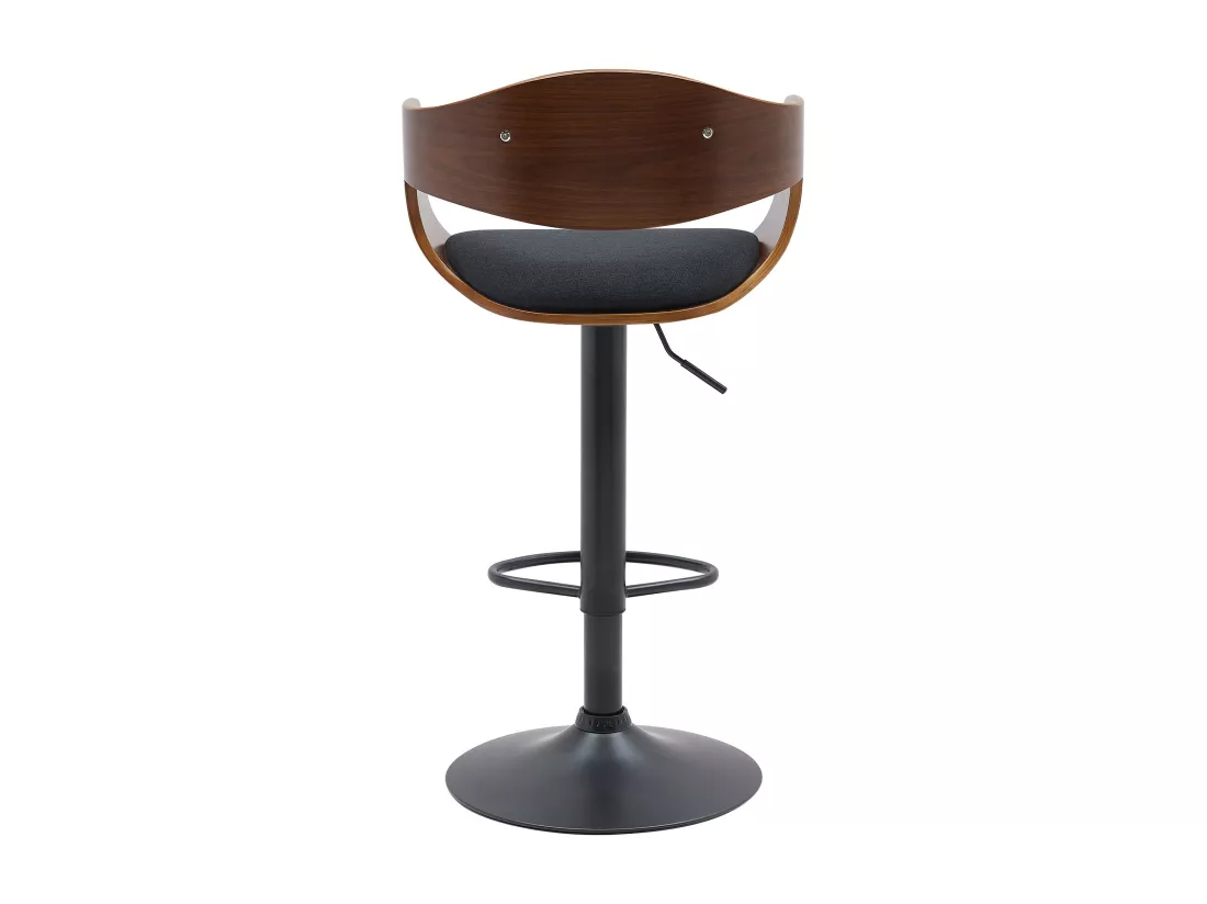Tabourets de bar - Tissu & Métal noir mat - Noyer / Noir - Kingston