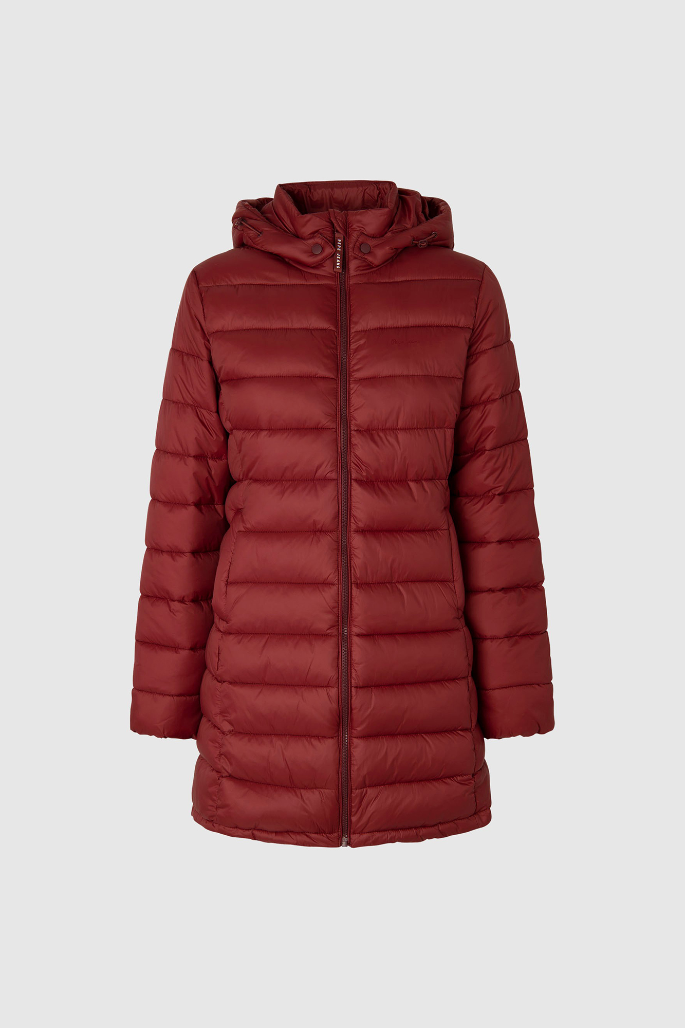 Jaqueta de nylon acolchoada com plumas