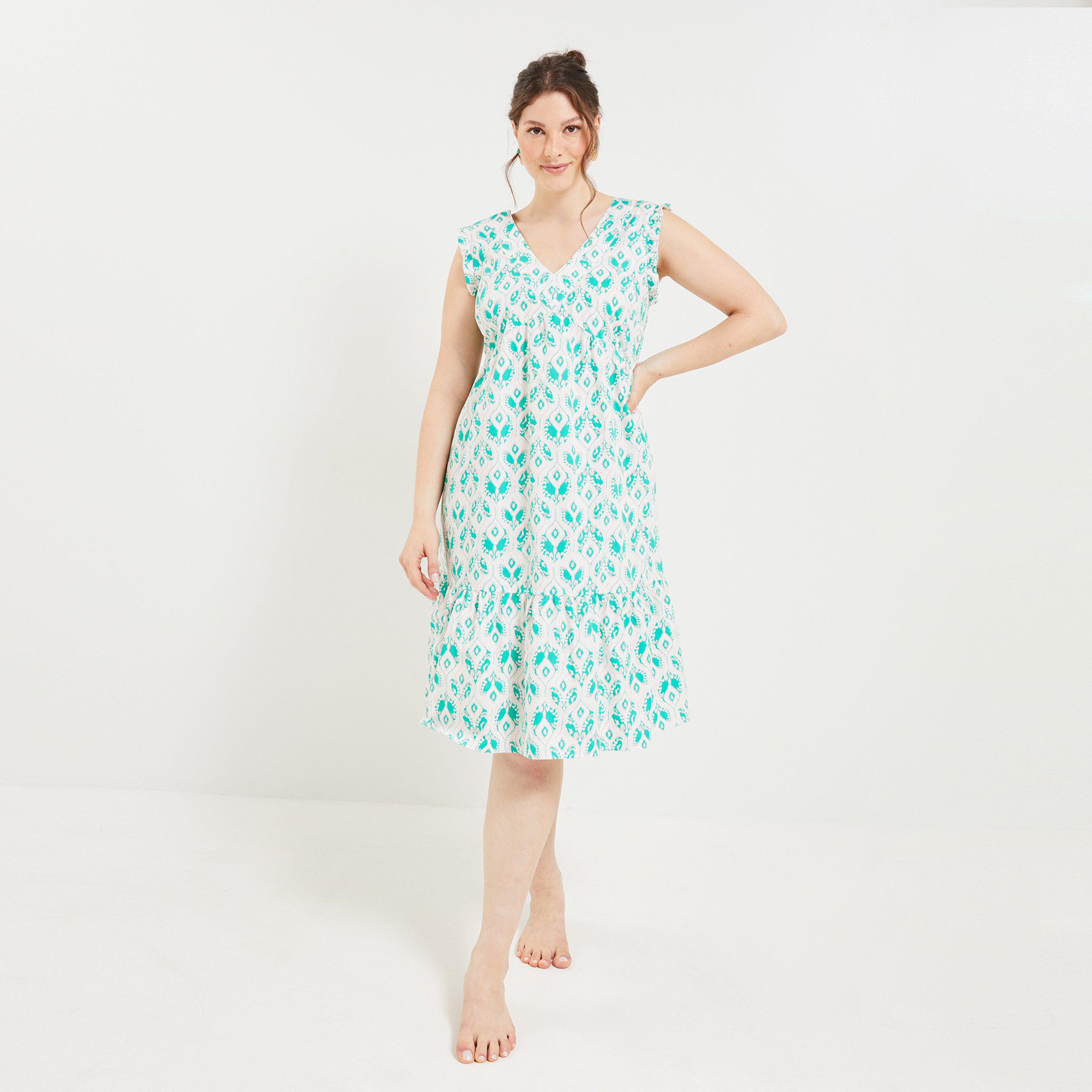 Robe volantée femme - VERT