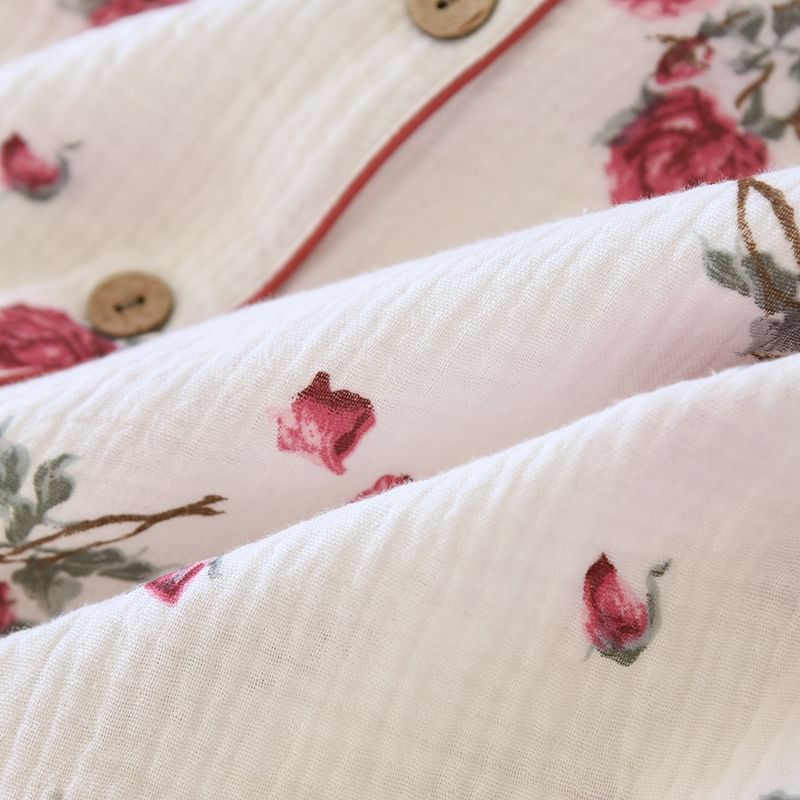 Somnus - Pyjamaset met lange mouwen en bloemenprint