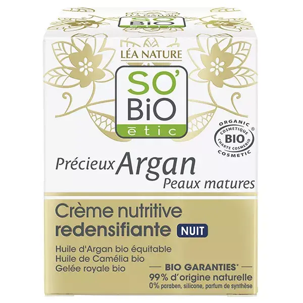 So'Bio Étic Précieux Argan Crème Nutritive Redensifiante Nuit Bio 50ml