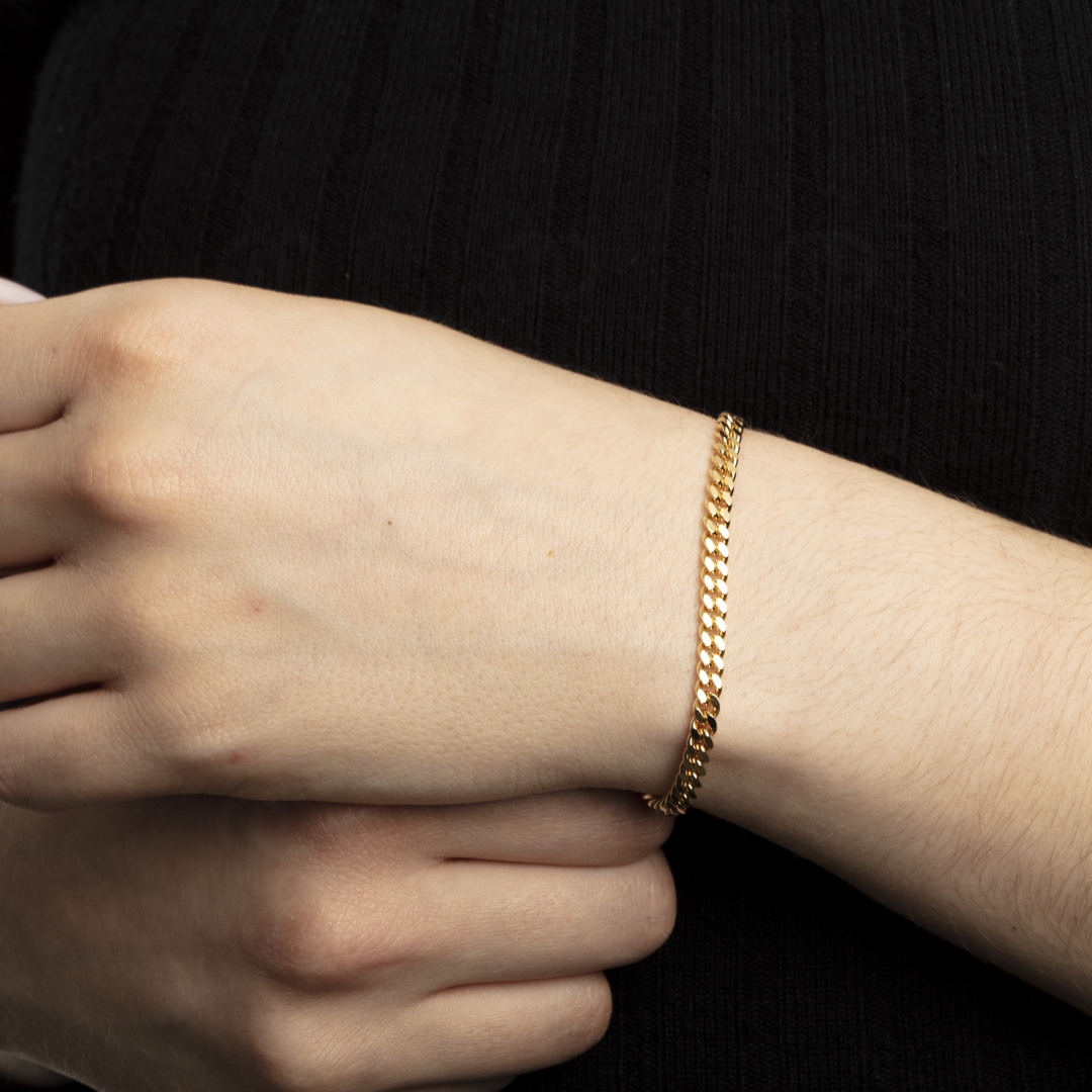 Panzerarmband 750/18 K Gelbgold 4.2mm 19cm