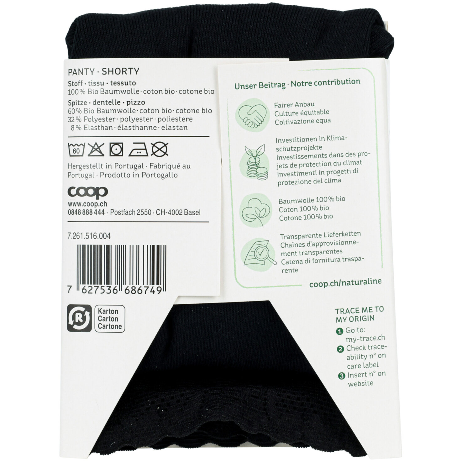 Naturaline Textil Damen Panty schwarz XL