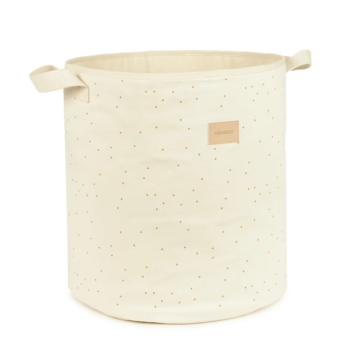 Nobodinoz - Aufbewahrungskorb, Ø 37 x H 41 cm, natural honey sweet dots
