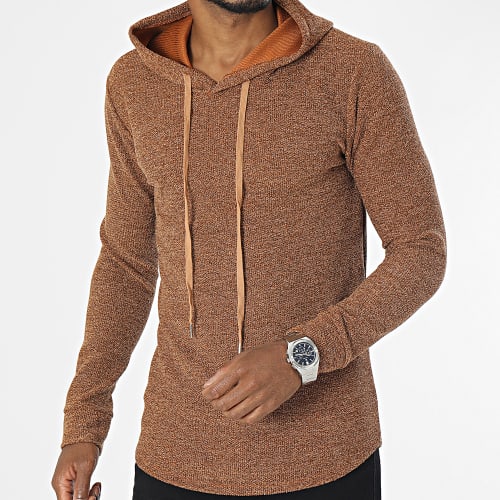 Sweat Capuche Camel Chiné