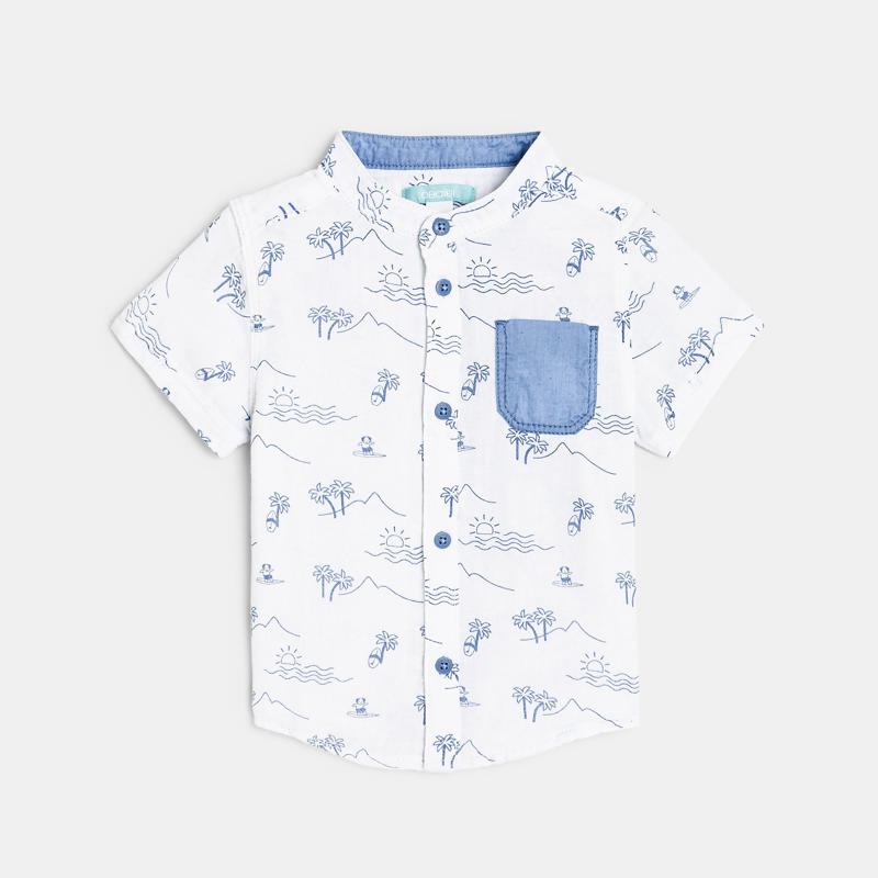 Chemise imprimée petit col blanche bébé garçon Blanc