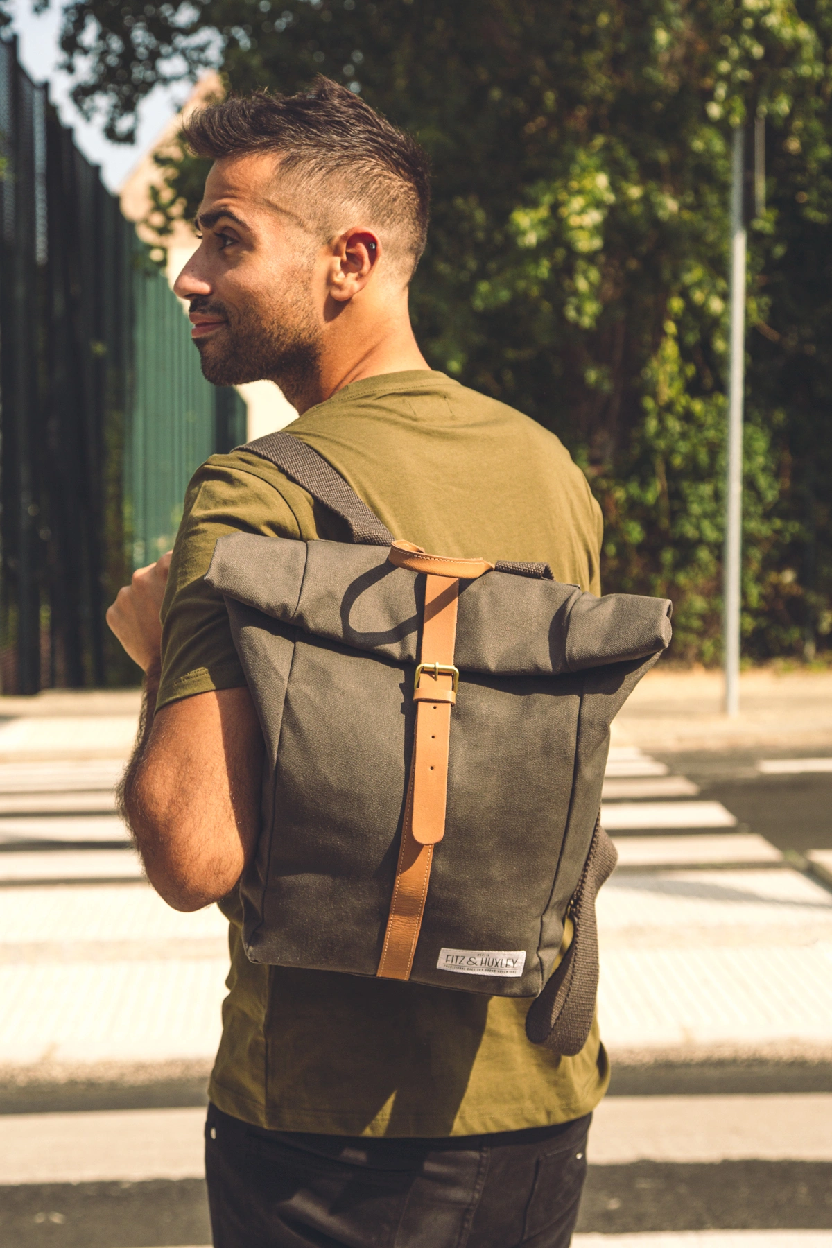 Fitz & Huxley Rolltop-Rucksack CONVEYOR (Typ: 12l, grau)