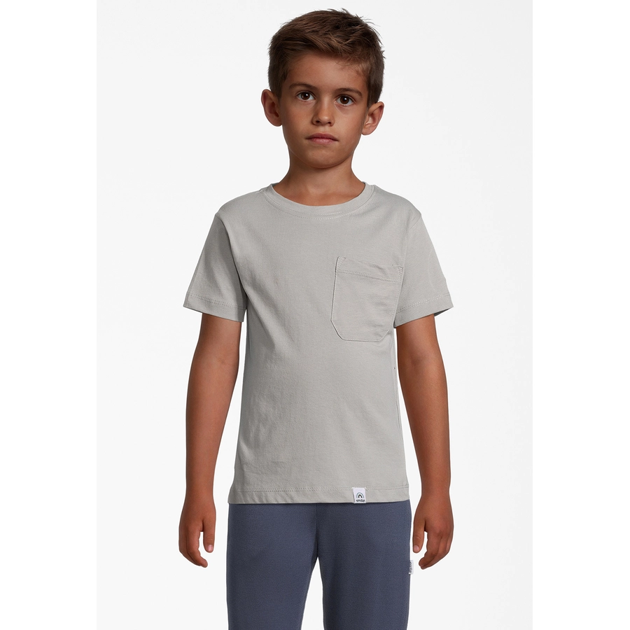 New Life T-Shirt TEE - CREW NECK PATCH POCKET grau