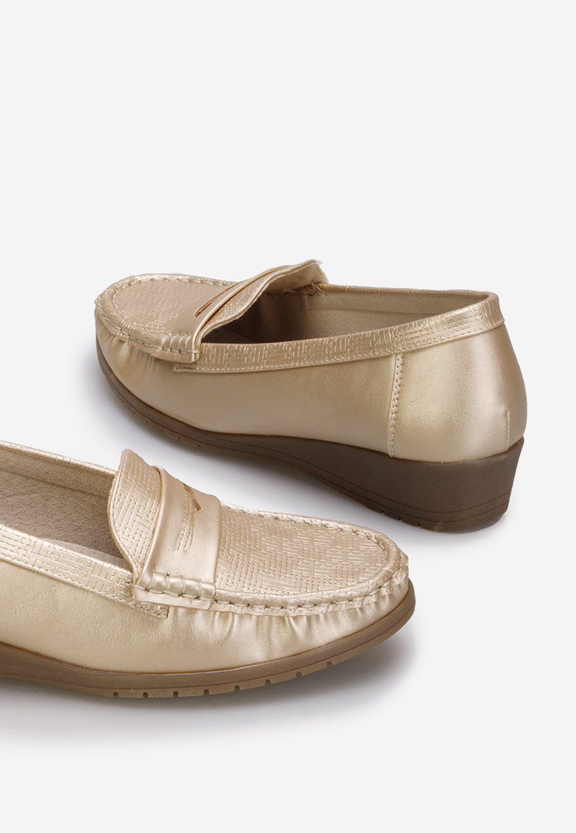 Mocassins femme dorées Michaella