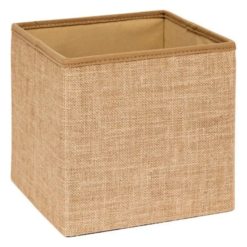 5Five Poef/hocker - opbergbox - beige - PU/MDF - 31 x 31 cm