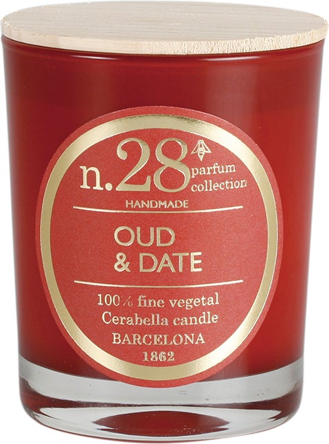 Cerabella geurkaars Oud & Date houtachtig 40 uur D 8 H 12 cm