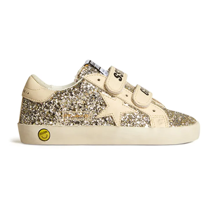 Golden Goose Baskets Scratchs Old School Paillettes Signature | Argenté