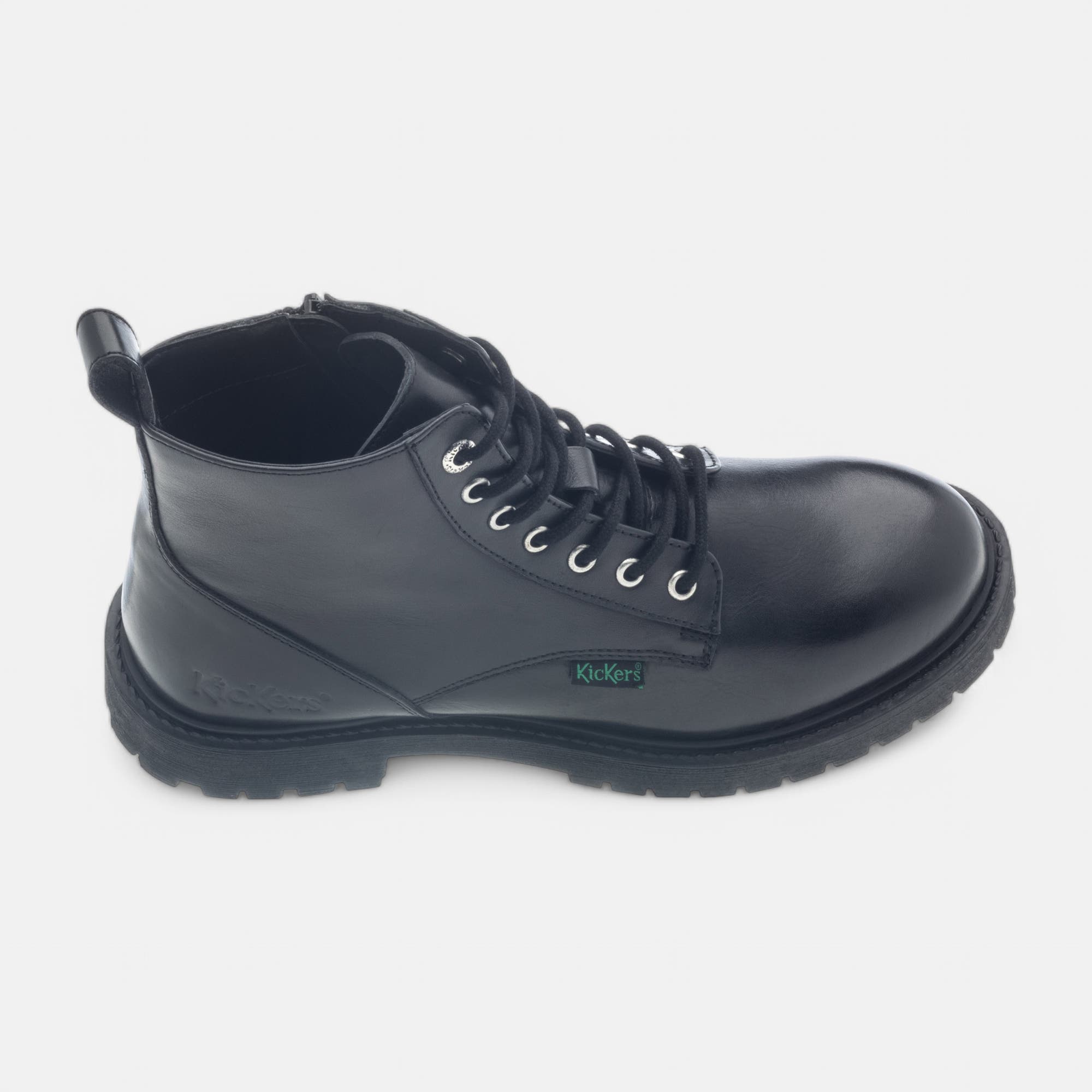 Bottines à lacets Femme en cuir noir