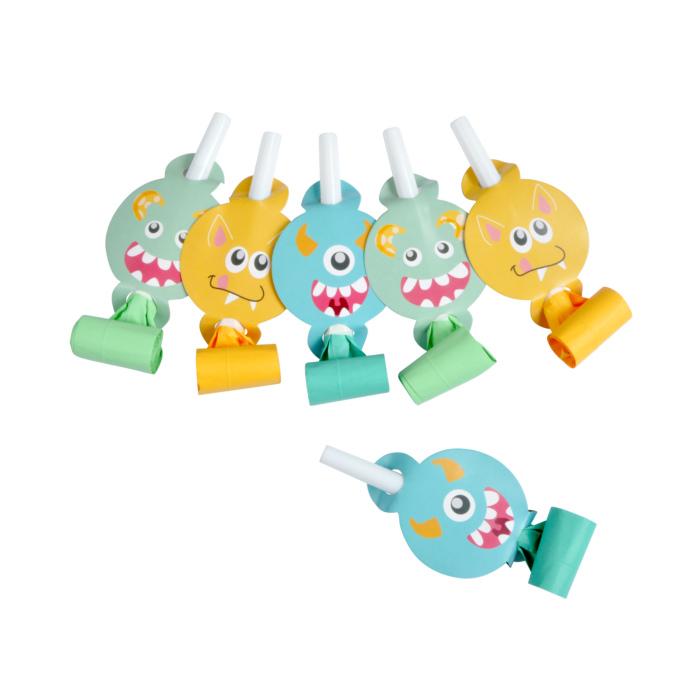 SET 6 SANS GENES PAPIER H.11.5CM MONSTRES