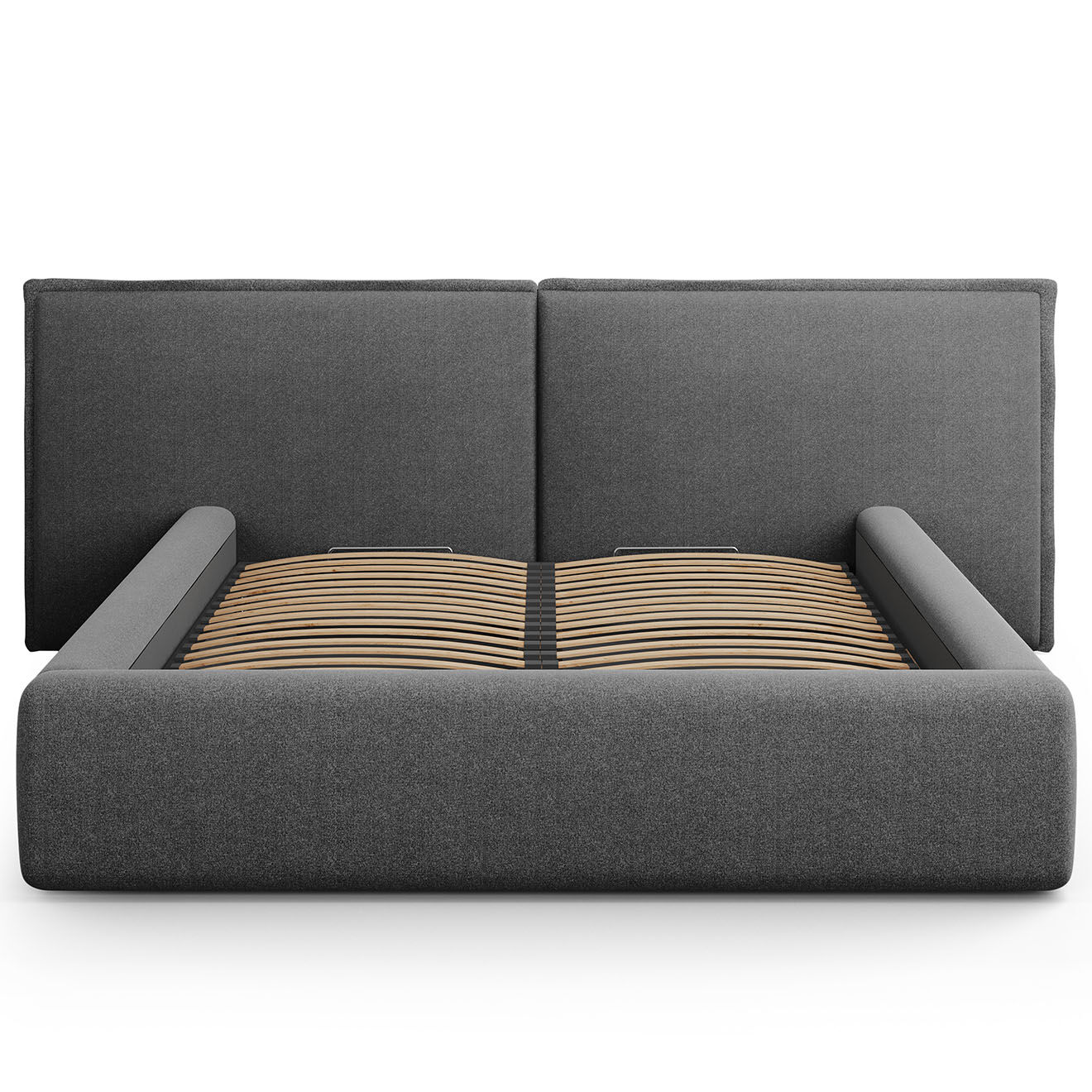 Maison Héritage Lit avec coffre de rangement Tena gris foncé - 230x250x100 cm