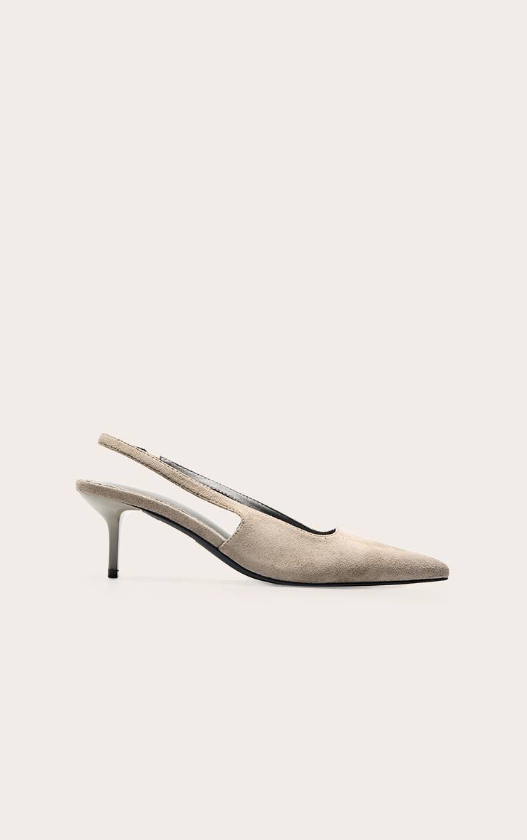 Champignon Escarpin Slingback À Bout Pointu En Satin