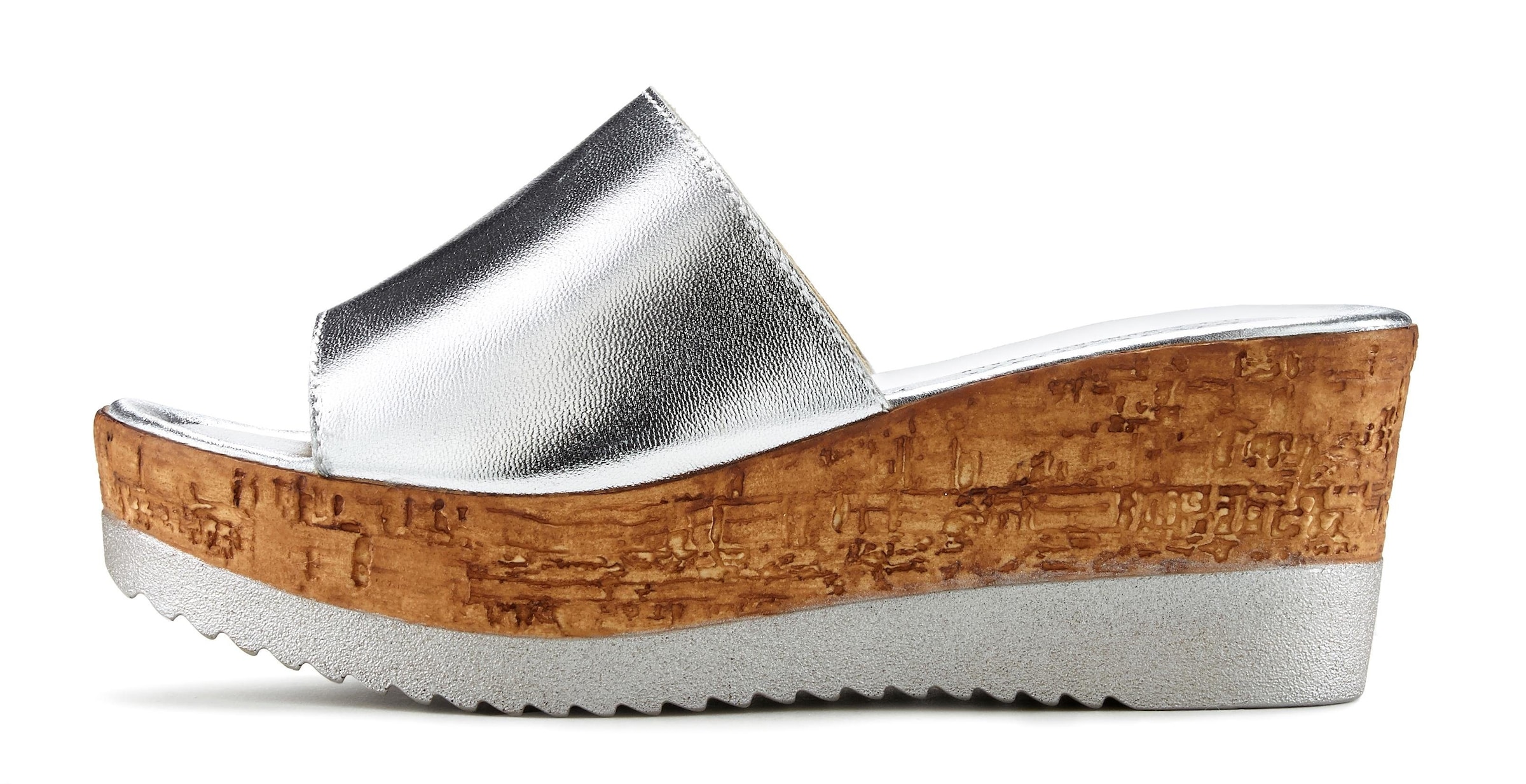 LASCANA Pantolette »Sommerschuh,«  Mule, Sandale, offener Schuh aus Leder mit Keilabsatz