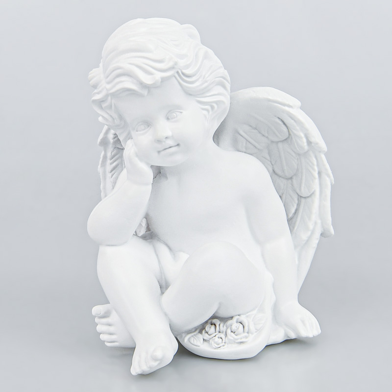 Figurine ange assis blanc